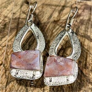 Rustic Brown Agate Earrings 2”